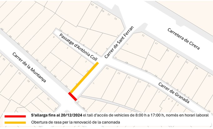 Mapa del carrer de Sant Ferran