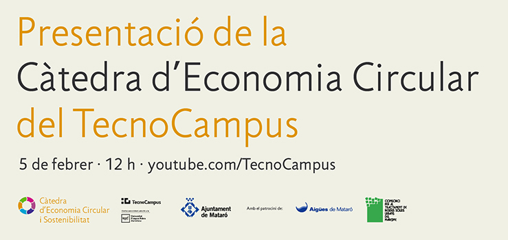 Cartell amb text de presentació de la Càtedra d'Economia Circular del TecnoCampus.