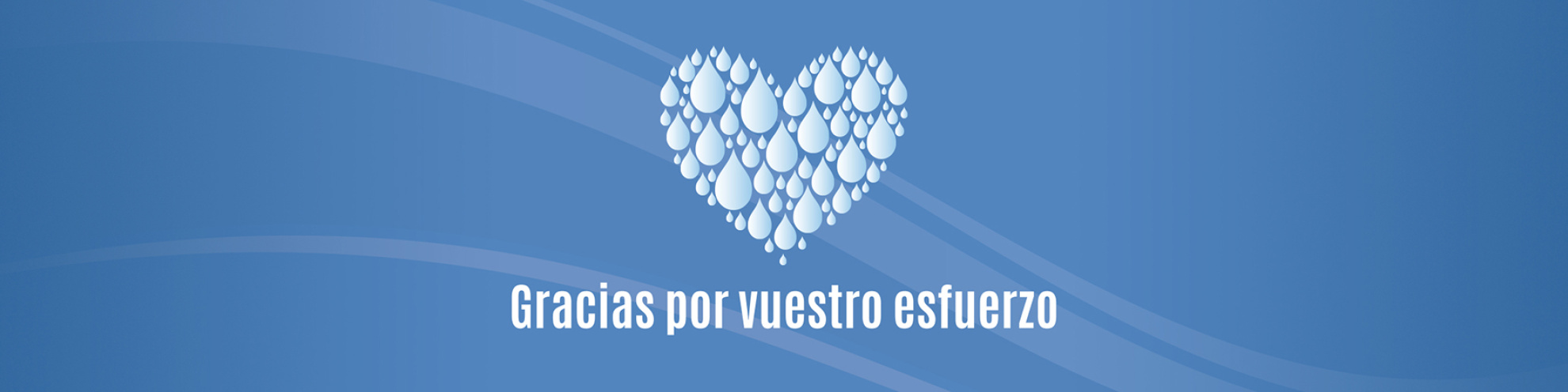 Corazón con gotas y mensaje gracias por vuestro esfuerzo