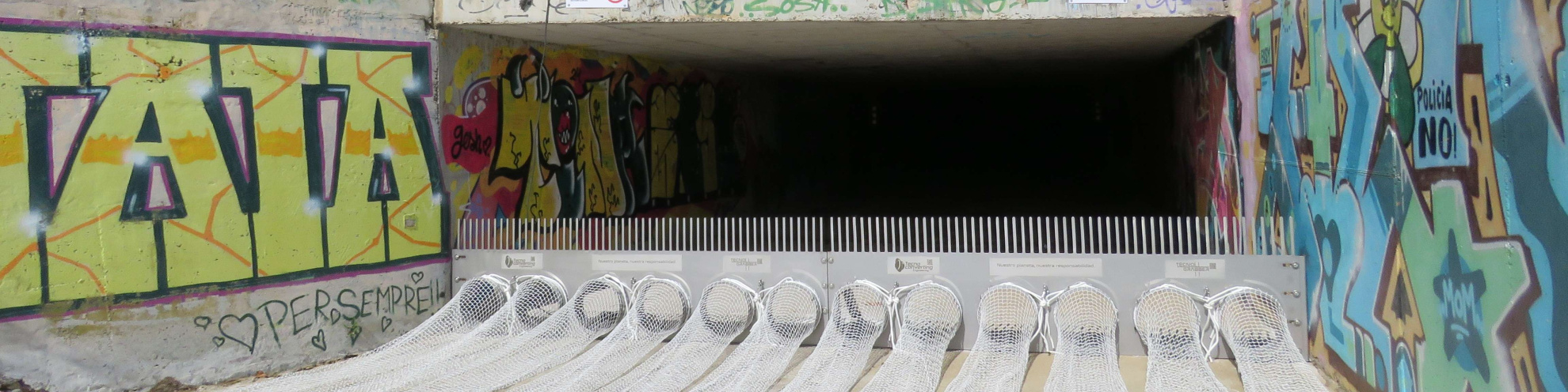 Malles de retenció a la riera de Sant Simó acabades d'instal·lar