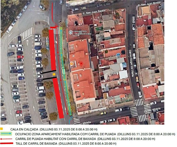 Plànol desviació trànsit a la ronda Francesc Tarradellas