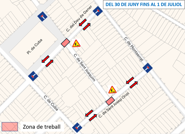Plànol tall al carrer de Sant Joaquim