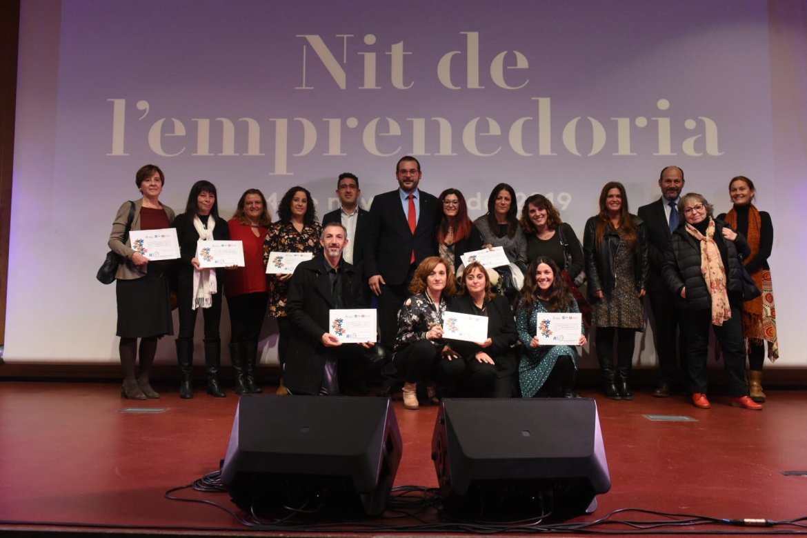 Guanyadors de la nit de l'empreneduria a l'auditori del TecnoCampus.jpg
