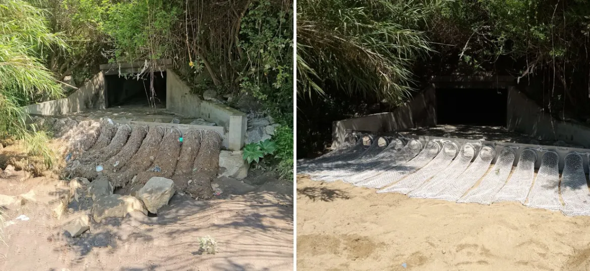 Malles de retenció buides i plenes