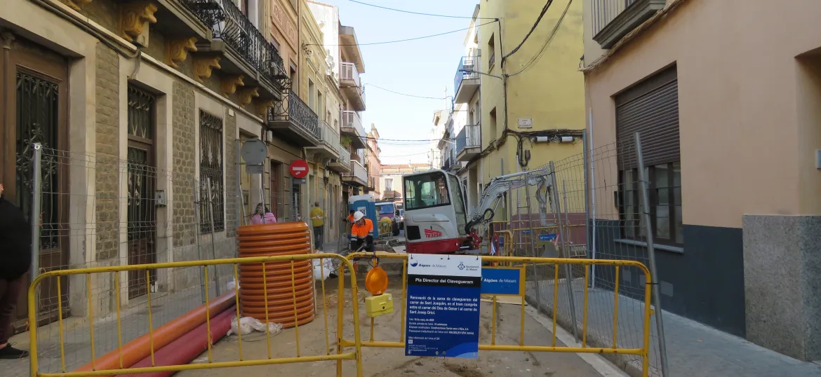 Obra renovació xarxa clavegueram St. Joaquim